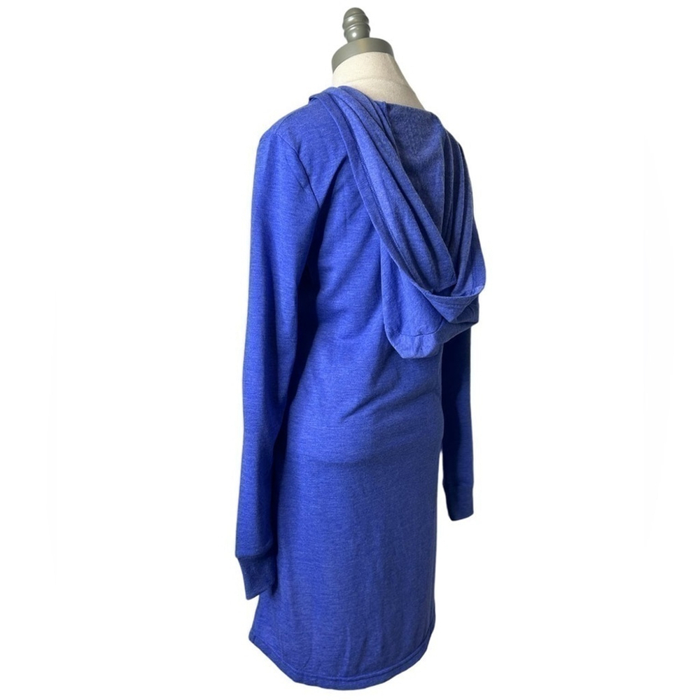 Nouveau Pajama Drama Blue Cozy Hooded Long Sleeve Sleep Dress NightGown Medium - Picture 7 of 12